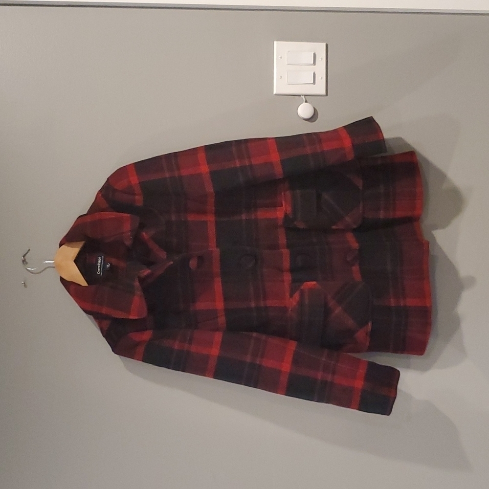 Buffalo Plaid Wool Peacoat